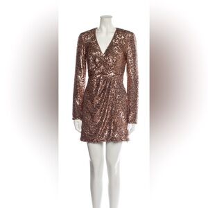 NWT Jonathan Simkhai Monty Wrap-effect sequined mini dress